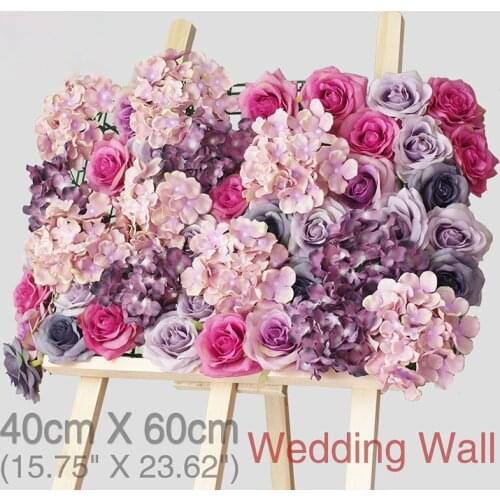 40x60cm Artificial Silk Rose Hydrangea Flower Wall Romantic Wedding Photography Props Photo DIY Backdrop Panels Decoration
