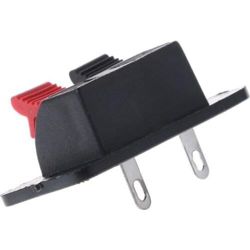 2021 New 10PCS Spring Clip WP2-4 Stereo Speaker Plate Terminal Strip Board 2 Way Binding Post Connector Socket Block Push Type