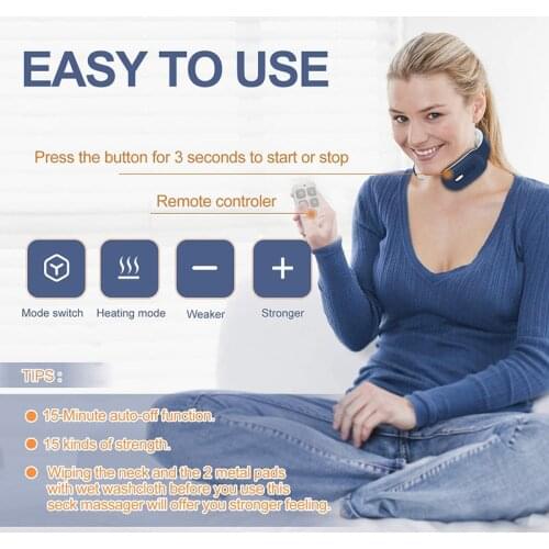 New Remote Smart Neck Shoulder EMS Muscle Massager Trainer Relaxation Electric Pain Relief ToolCervical Vertebra Physiotherapy