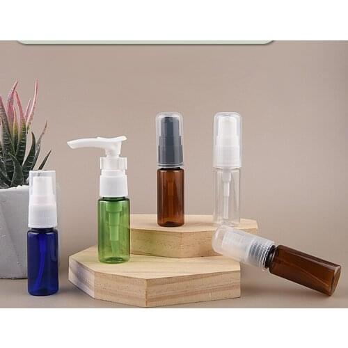 50pcs 10ml Plastic Small Empty Pump shampoo Shower Gel Bottle Outdoor Travel MakeUp Skin Care Lotion Pump Cover Container Bottle