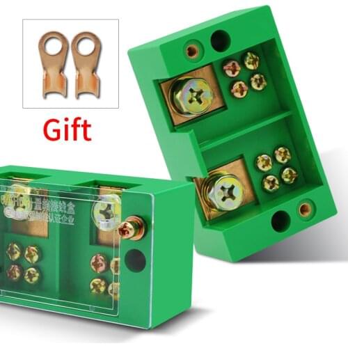 Connection Distribution Box 2-in 4-out Three phase Green Terminal Block Row Junction Metering Box Part Line