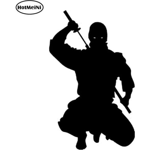 HotMeiNi Cartoon Fashion Ninja Decor Vinyl Decal Motorcycle Car Sticker For Window Bumper Laptop Black/Silver 7.1*13cm