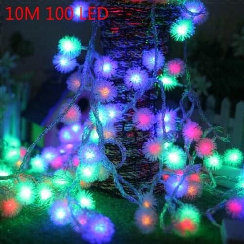 10M 100 LED Snow Ball LED String Light Lamp RGB Warm White Holiday Wedding Party Curtain Fairy Christmas Lights Decor Light