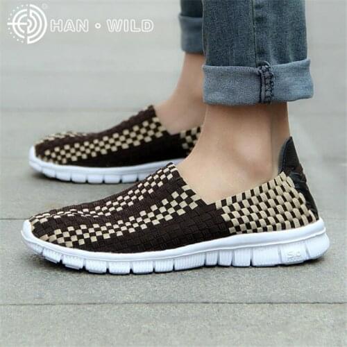 Summer Fashion Men Flats Breathable Woven Casual Shoes Mens Loafers Comfy Slip-On Soft Moccasins Male Footwear Zapatos Mujer