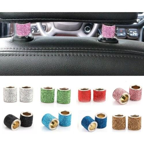 1 Pair Car Diamond Crystal Car Seat Headrest Decoration Charms Bling Car Accessories for Women Car Bling for Seat Rhinestone
