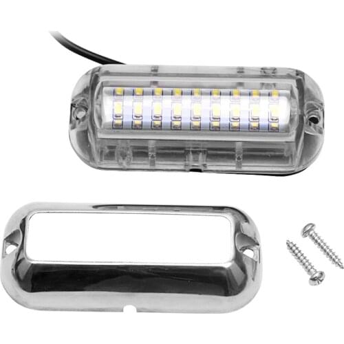 Universal 12V led 27 LED Marine Stainless Steel Underwater Pontoon Waterproof Boat Transom Light White