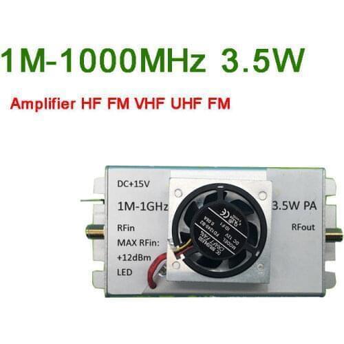 RF Power Amplifier 3.5W 1M-1000MHz FOR HF FM VHF UHF FM Transmitter Broadband RF Ham Radio Amplifier