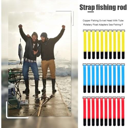 10pcs Fishing Rod Tie Holder Strap Suspenders Fastener Hook Loop Cable Cord Ties Belt Fishing Tackle Bandage Tools