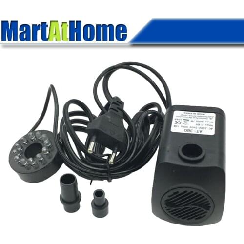 15W 800L/H 1.6 Meter Mini Submersible Water Pump with 12 Colorful LED Fountain Pool Lights for Aquarium/Fountain/Gardens