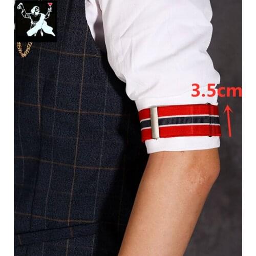 3.5cm Elasticated Unisex Armband Sleeve Garter Adjustable Gift Shirt Sleeve Holder Cufflink Business Wedding Groom Accessory
