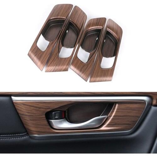 4PCS For 17-21 Honda CRV Decorative Cover Interior Door Handle Catch Cover Inner Bowl Trim Frame Decoration Car Accessories