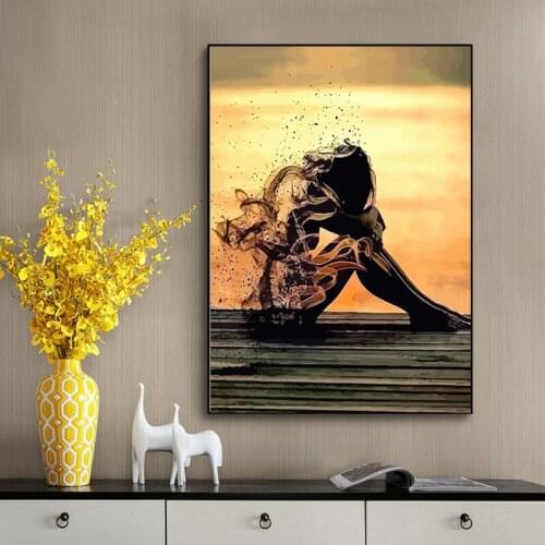Abstract Sexy Girl Oil on Canvas Paintings The Wall Art Posters and Prints Wall Art Pictures Cuadros for Living Room No Frame