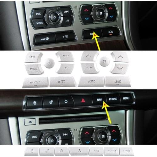 Car Central Control Multimedia Button Stickers For Jaguar XF 12-15 Air Conditioning Button Stickers Car Stickers Car Accessories