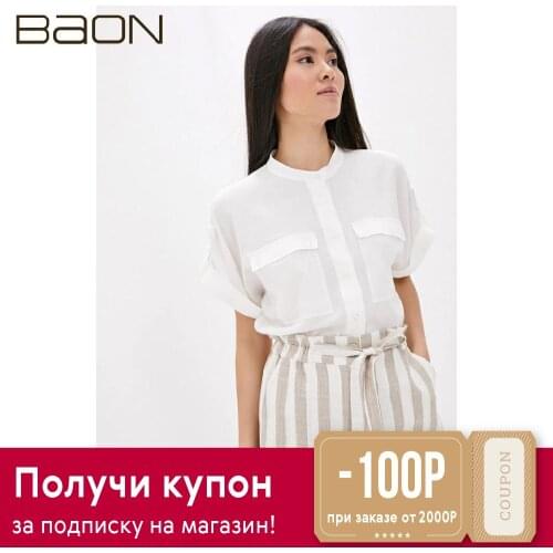 BAON Womens Linen Shirts