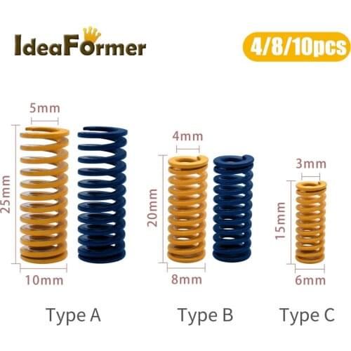 3D printer parts high quality heat bed glass platform leveling spring M3 M4 M5 Extruder strong spring length 15/20/25mm