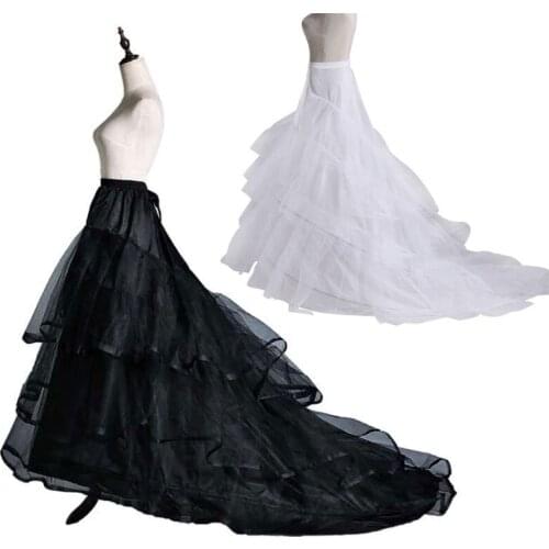 Long Petticoat Crinoline Underskirt Wedding Dress Party Dress Hoop Petticoat 2-Bones Puffy Fancy Skirt Slips White Petticoat