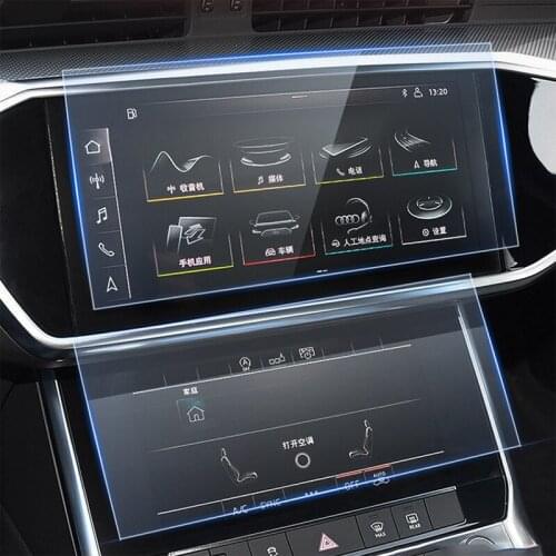 For Audi Q8 2018-2020 Car Styling GPS Navigation Screen Film Dashboard Glass Display Screen Film Climate Control Car Accessories