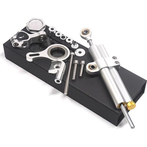 For YAMAHA YZF R6 2006-2017/ R1 2009-2012 SilverCNC Aluminum Adjustable Motorcycles Steering Stabilize Damper Bracket Mount Kit