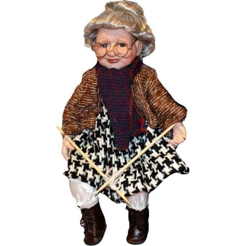 45cm Elegant Porcelain Doll Beautiful Lovely Grandma Miniature Collections