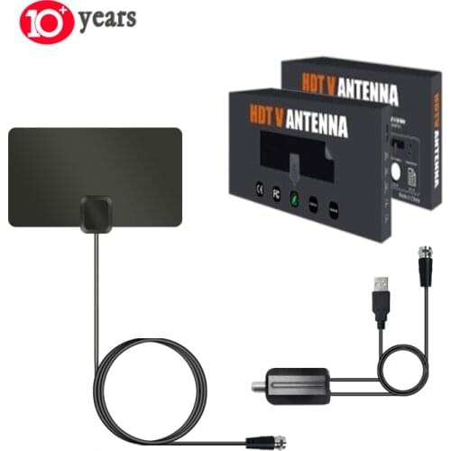 80 Miles Range Indoor HDTV Antenna 4K High Gain Digital Active Flat TV Aerial with Amplifier Signal Booster DVB-T2 ISDB ATSC