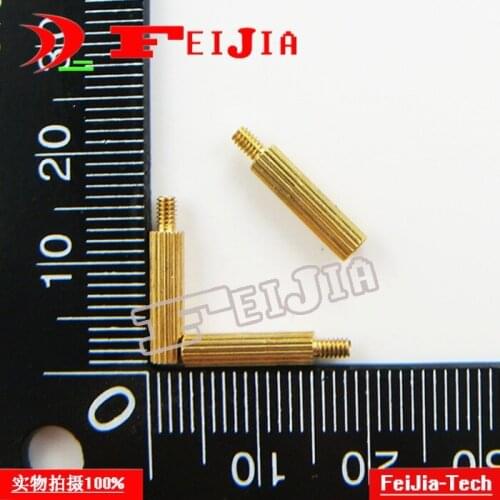 50PCS M2*12+3 Monitoring security copper pillars M2 12mm knurled Hardware Fasteners Bolts