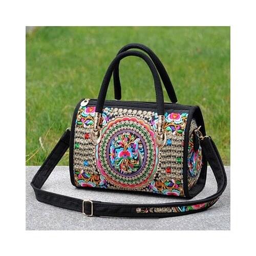Fashion National Embroidered Women Shopping handbag!Nice Floral Embroidery Lady Shoulder&Crossbody bags Hot Multi-use Canvas bag