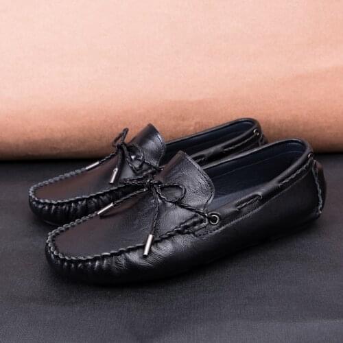 New High Quality Genuine Leather Men Shoes Soft Moccasins Loafers Fashion Brand Men Flats Comfy Driving Shoes