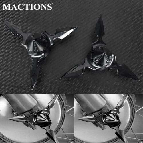 Motorcycle Aluminum Spun Blade Spinning Front Axle Cap Nut Cover Black For Harley VRSC 02-2011 Touring Dyna Sportster XG Softail