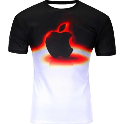 Men clothes 2019 Hot selling New fashion Mens 3D apple/tree printing t shirt summer short sleeve t shirts tops