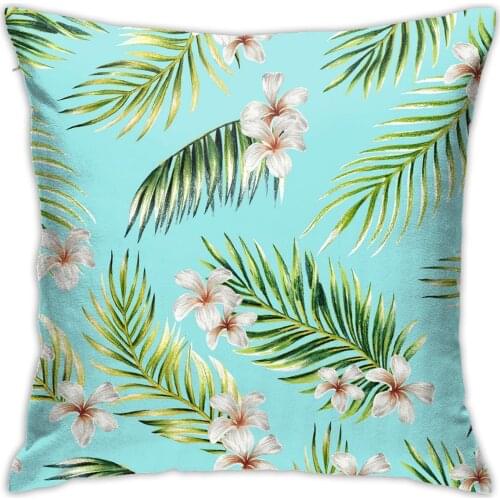 Cartoon animal Hawaiian Style Flamingos Tropical Green Leaf Sofa Decorative Cushion Cover Pillow Pillowcase Polyester 45*45