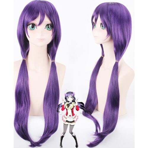 Love Live Tojo Nozomi Wig LoveLive Cosplay Props Purple Hair Theme Party Role Play Wigs Comic Con Carnival Costumes Girls Wigs