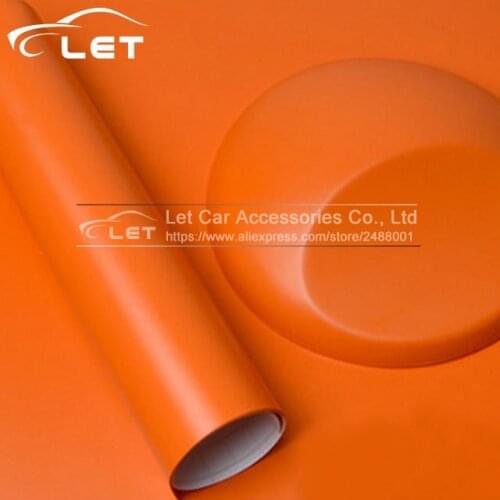 152x30CM Orange matt matte Vinyl Car Decal Wrap Sticker Glossy Film Wrap Retail For HOOD Roof Motorcycle Sticker