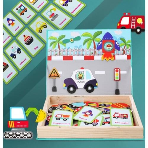 Magnetic Matching Game Puzzles Imagination Play Farm Store Figure Children Toy Kids Educational Toys for Children Gift
