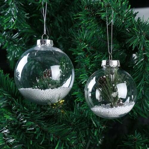 Transparent Plastic Ball Baubles Christmas Tree Hanging Ornament DIY Decoration