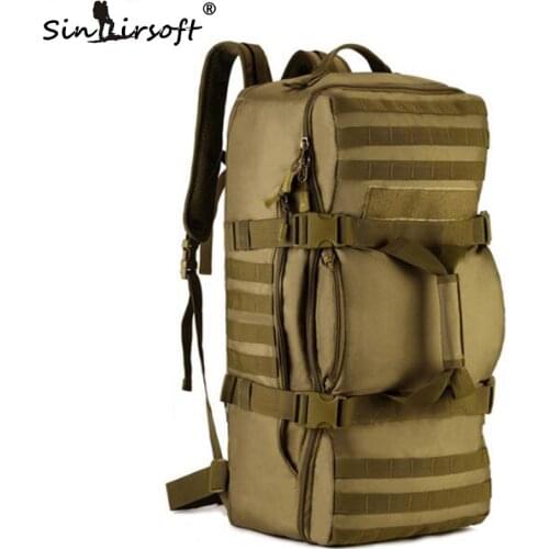 SINAIRSOFT Outdoor 60L Nylon Tactics Soft back Men Bag Military Rucksack Travel Camouflage Shoulder Messenger Backpack LY0058