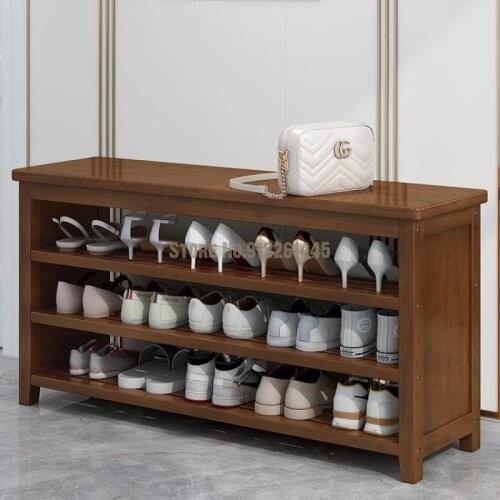 Shoe changing stool household door shoe cabinet seat stool one can sit and store shoe stool economic solid wood shoe rack enteri