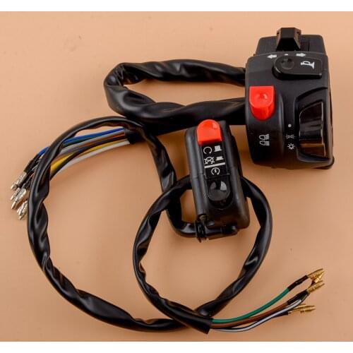1 Pair Front Left Right Black 22mm Motorcycle Handlebar Engine Ignition Stop Lamp Switch Control DC12V Universal