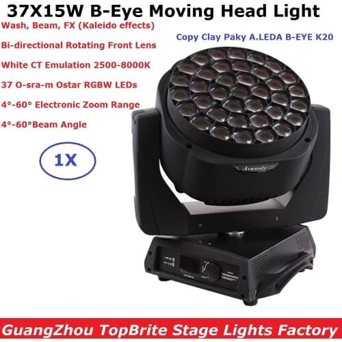 Clay Paky B-EYE 37X15W RGBW 4 Colors Moving Head Light Wash Beam FX Effect Bi-directional Rotating Front Lens For Stage Dj Disco