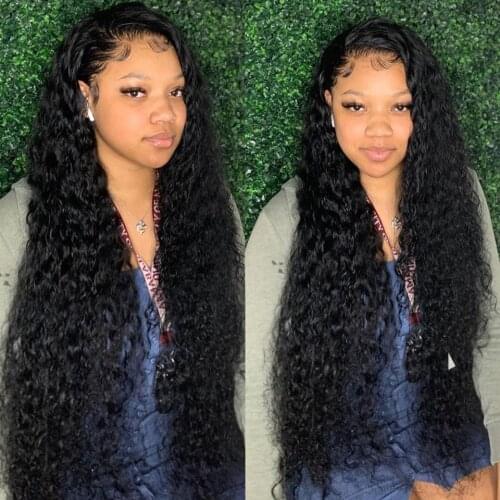 13x4 Water Wave Lace Front Human Hair Wigs For Women Transparent Lace Frontal Wig Brazilian Wet and Wavy Curly Human Hair Wig