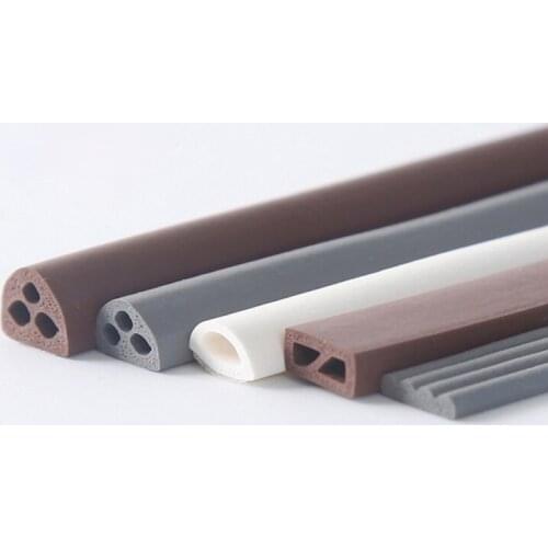 Silicone Rubber Adhesive Seals Sliding Door Window Weatherstrip Cupboard Wardrobe Gasket 9 x 2mm 4mm 6mm 8mm 6m Gray White Brown