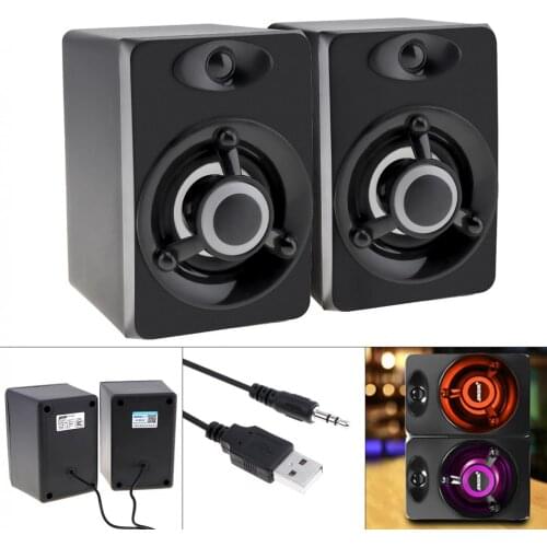 V-118 USB2.0 Subwoofer Computer Speaker with 3.5mm Audio Plug and USB Power Plug for Desktop PC / Laptop / MP3 / Cellphone
