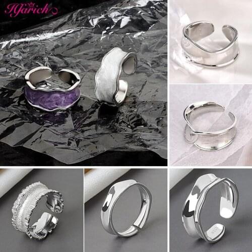 Korea Vintage Colorful Drip Glaze Open Ring Geometric Round Metal Gold Color Enamel Rings for Women Elegant Party Gifts Jewelry