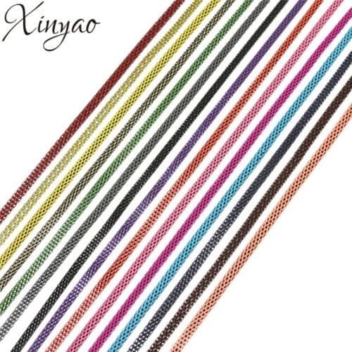 XINYAO 6m/lot Diameter 3mm Metal Iron Necklace Chains Bulk Gold/Black/Bronze Color Open Link Chain For Diy Jewelry Making F5409