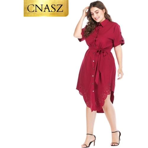 New Casual Plus Size Hollow out kaftan shirts for women Islamic long tops work clothing with belt