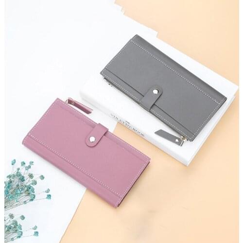 Womens Wallet 2021 multi-color Long PU Wallet For Lady Solid Color Cartera Mujer Billetera Mujer