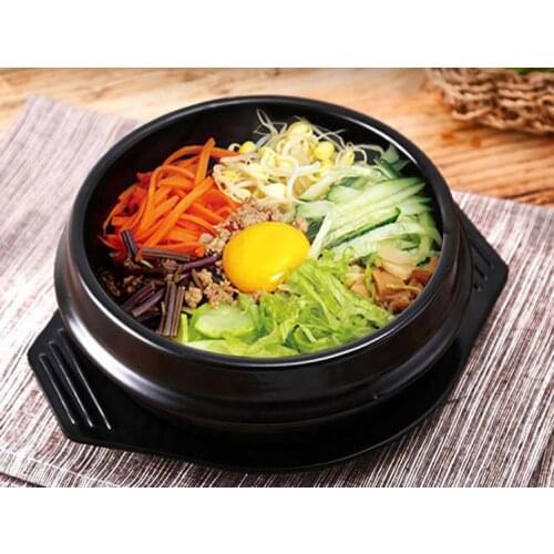 16set 610ml 1100ml 1500ml Classic Korean Cuisine Sets Dolsot Stone Bowl Pot for Bibimbap Ceramic Soup Ramen Bowls With Tray SN