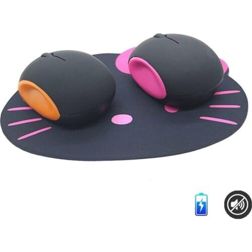 2.4G Wireless Mouse Silent Mute Ergonomic Slim Rechargeable 1600DPI Optical Mice with USB Receiver Mini Portable For PC Laptop