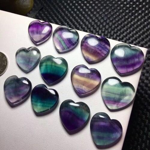 3pcs Pretty tiny gorgeous Natural quartz crystal rainbow flourite Heart Reiki healing natural stones and minerals