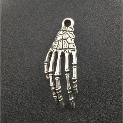 5pcs Silver Color Skeleton Hand Charms Handmade Charms Pendants Jewelry Findings A125
