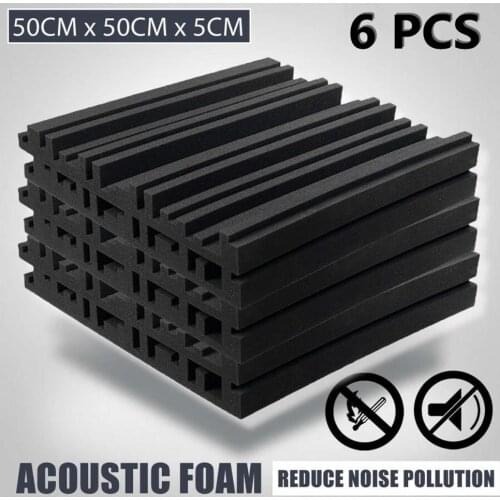 6pcs Hexagon Acoustic Foam Panels Sound Absorbing KTV Studio Noise Absorption Foam Panels Tile Wedge Sound Proofing Wall Panels